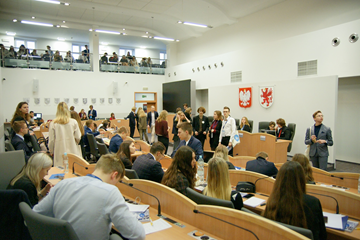 Uczestnicy Konferencji Samorządów Uczniowskich w Sejmiku Województwa Zachodniopomorskiego