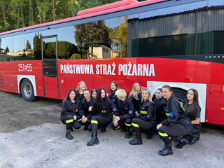 Wycieczka klas pożarniczych do Szkoły Aspirantów Państwowej Straży Pożarnej w Krakowie.