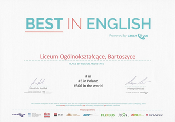 Best in English - 3 miejsce w Polsce