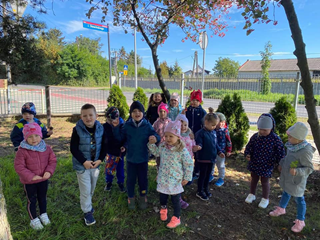 Zajęcia przyrodnicze w otoczeniu placówki.