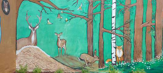 Wiosna w lesie (mural)