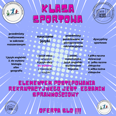 klasa  sportowa: oferta kształcenia