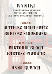Ugruntowane sukcesy w konkursach z języka angielskiego.