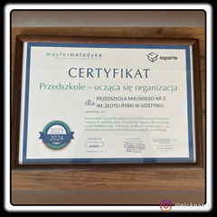 Certyfikat - Przedszkole ucząca się organizacja