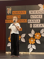 Laureatka Gminnego Konkursu Recytatorskiego