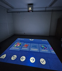 sala z podłogą interaktywną flysky