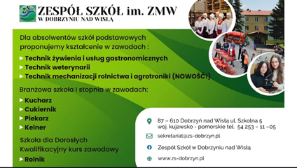 Oferta Zespołu Szkół w Dobrzyniu nad Wisłą