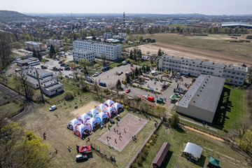 Tak wyglądał nasz IV Grudziądzki Piknik Naukowy z lotu ptaka.