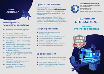 Technikum Informatyczne klasa o specjalności cyberbezpieczeństwo - oferta 2026/2027