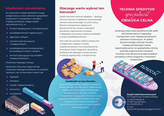 Technik Spedytor klasa o specjalności obsługa celna - oferta 2026/2027